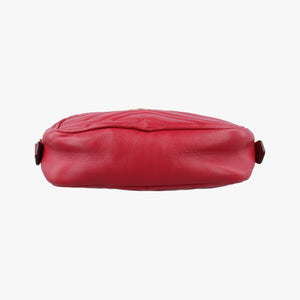 Pre-owned Gucci GG Marmont Red Leather 448065 shoulderbag | stylenewstar