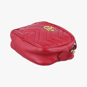Pre-owned Gucci GG Marmont Red Leather 448065 shoulderbag | stylenewstar