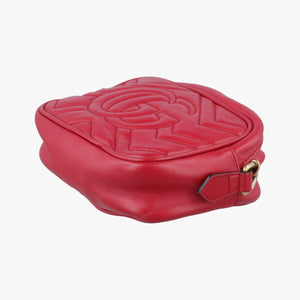 Pre-owned Gucci GG Marmont Red Leather 448065 shoulderbag | stylenewstar
