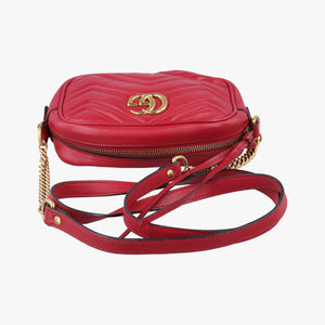 Pre-owned Gucci GG Marmont Red Leather 448065 shoulderbag | stylenewstar