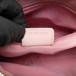 Pre-owned Christian Dior Romantic Trotter Pink pvc coated canvas×Leather shoulderbag | stylenewstar