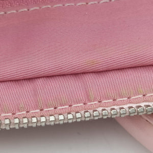Pre-owned Christian Dior Romantic Trotter Pink pvc coated canvas×Leather shoulderbag | stylenewstar