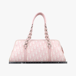 Pre-owned Christian Dior Romantic Trotter Pink pvc coated canvas×Leather shoulderbag | stylenewstar