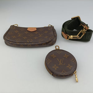 Pre-owned Louis Vuitton MULTI POCHETTE ACCESSOIRES MARRON×khaki Monogram Canvas M44840 shoulderbag | stylenewstar