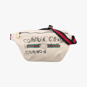 Pre-owned Gucci Print White Leather 493869 bum bag/waist bag | stylenewstar