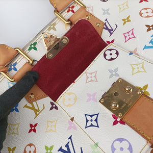 Pre-owned Louis Vuitton Alma GM white Monogram Multicolor M40441 handbag | stylenewstar