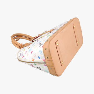 Pre-owned Louis Vuitton Alma GM white Monogram Multicolor M40441 handbag | stylenewstar