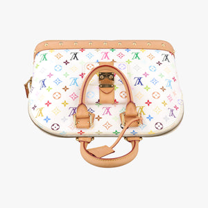 Pre-owned Louis Vuitton Alma GM white Monogram Multicolor M40441 handbag | stylenewstar