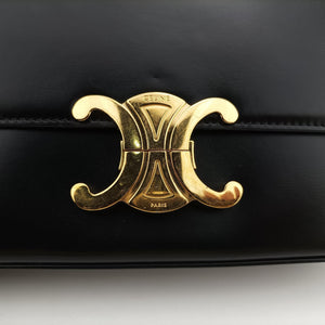 Pre-owned Celine Teen Triomphe Black Leather shoulderbag | stylenewstar