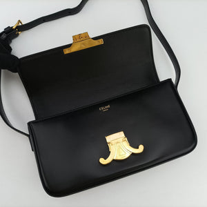 Pre-owned Celine Teen Triomphe Black Leather shoulderbag | stylenewstar