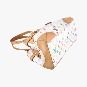 Pre-owned Louis Vuitton CLAUDIA white Monogram Multicolor M40193 shoulderbag | stylenewstar