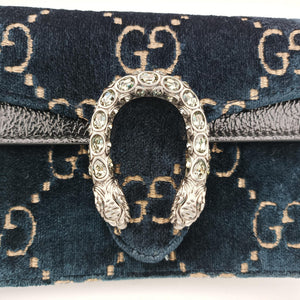 Pre-owned Gucci Dionysus Navy velour 476432 shoulderbag | stylenewstar