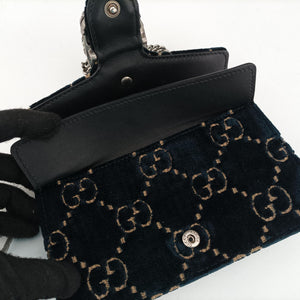 Pre-owned Gucci Dionysus Navy velour 476432 shoulderbag | stylenewstar