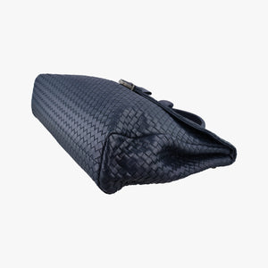 Pre-owned Bottega Veneta Intrecciato Navy lambskin handbag | stylenewstar