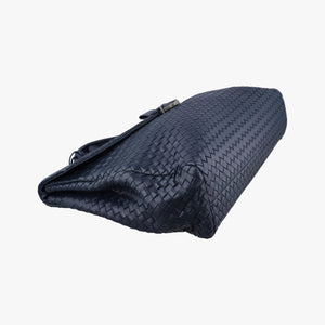 Pre-owned Bottega Veneta Intrecciato Navy lambskin handbag | stylenewstar