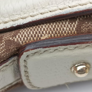 Pre-owned Gucci Web Treasure Flap White×Multicolour Leather×Canvas 145999 shoulderbag | stylenewstar