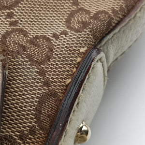 Pre-owned Gucci Web Treasure Flap White×Multicolour Leather×Canvas 145999 shoulderbag | stylenewstar