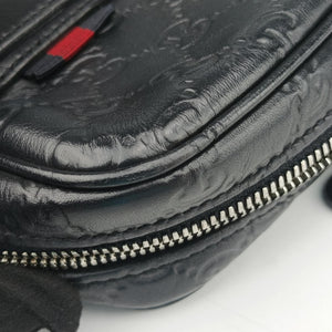 Pre-owned Gucci Guccissima Briefcase Business Black Leather 328937 handbag | stylenewstar