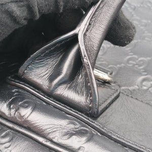 Pre-owned Gucci Guccissima Briefcase Business Black Leather 328937 handbag | stylenewstar