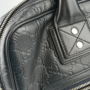 Pre-owned Gucci Guccissima Briefcase Business Black Leather 328937 handbag | stylenewstar