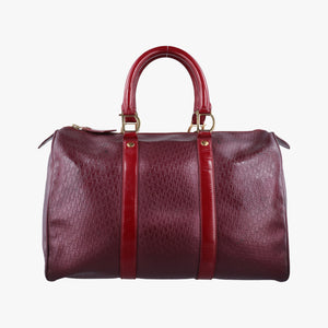 Pre-owned Christian Dior Trotter Monogram Burgundy PVC coated canvas handbag | stylenewstar