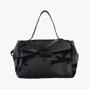 Pre-owned Valentino Rockstud Black Canvas×Leather shoulderbag | stylenewstar