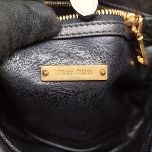 Pre-owned Miu Miu NAPPA BIKER Red × Black Leather 5BD062 shoulderbag | stylenewstar