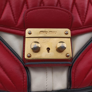 Pre-owned Miu Miu NAPPA BIKER Red × Black Leather 5BD062 shoulderbag | stylenewstar