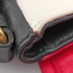 Pre-owned Miu Miu NAPPA BIKER Red × Black Leather 5BD062 shoulderbag | stylenewstar