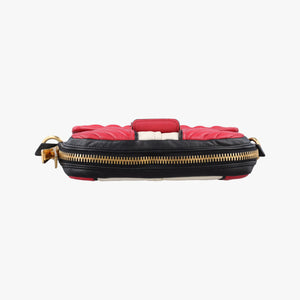 Pre-owned Miu Miu NAPPA BIKER Red × Black Leather 5BD062 shoulderbag | stylenewstar