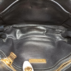 Pre-owned Miu Miu NAPPA BIKER Red × Black Leather 5BD062 shoulderbag | stylenewstar