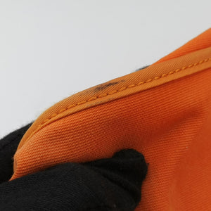 Pre-owned Hermes Cabag Elan Orange Toile Officier × Leather shoulderbag | stylenewstar