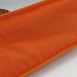 Pre-owned Hermes Cabag Elan Orange Toile Officier × Leather shoulderbag | stylenewstar