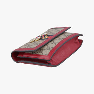 Pre-owned Gucci Queen Margaret Beige×Red×Navy PVC coated canvas×leather 476079 shoulderbag | stylenewstar