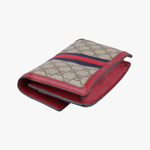 Pre-owned Gucci Queen Margaret Beige×Red×Navy PVC coated canvas×leather 476079 shoulderbag | stylenewstar
