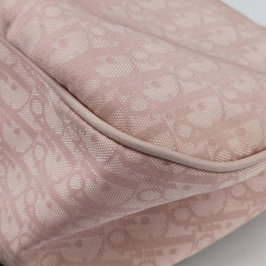 Pre-owned Christian Dior Lovely Trotter Pink Cotton Canvas × Leather handbag | stylenewstar
