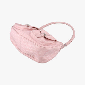 Pre-owned Christian Dior Lovely Trotter Pink Cotton Canvas × Leather handbag | stylenewstar