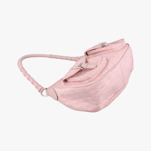 Pre-owned Christian Dior Lovely Trotter Pink Cotton Canvas × Leather handbag | stylenewstar