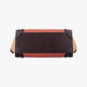 Vintage Celine luggage nano shopper Pink beige×brown×black Leather shoulderbag | stylenewstar