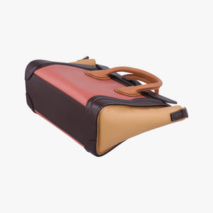 Vintage Celine luggage nano shopper Pink beige×brown×black Leather shoulderbag | stylenewstar