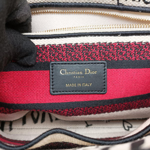 Pre-owned Christian Dior Lady D-Lite White ×Multicolor Canvas shoulderbag | stylenewstar