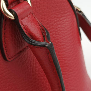 Pre-owned Gucci Interlocking G charm Dome Red Leather 449661 handbag | stylenewstar