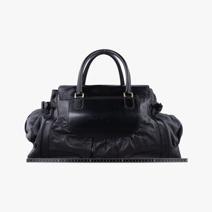 Pre-owned Gucci Dialux Queen Large Black Leather 189881 handbag | stylenewstar