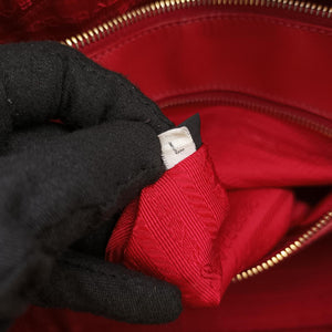 Pre-owned Prada Galleria Red SAFFIANO Leather BN1786 shoulderbag | stylenewstar