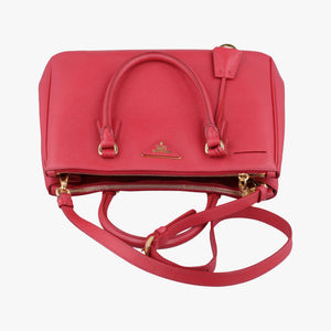 Pre-owned Prada Galleria Red SAFFIANO Leather BN1786 shoulderbag | stylenewstar
