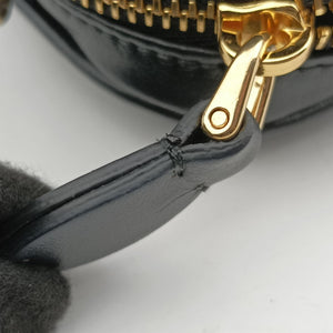 Pre-owned Miu Miu logo Black leather bum bag/waist bag | stylenewstar