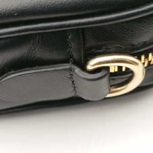 Pre-owned Miu Miu logo Black leather bum bag/waist bag | stylenewstar