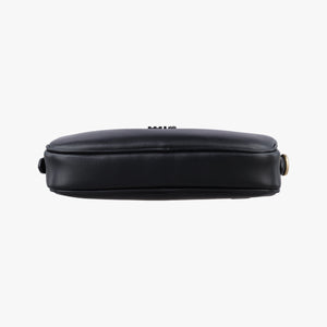 Pre-owned Miu Miu logo Black leather bum bag/waist bag | stylenewstar