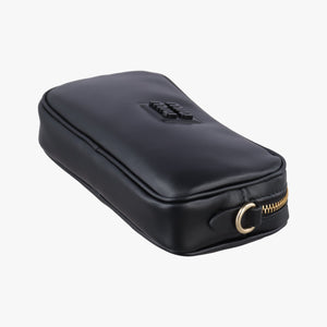 Pre-owned Miu Miu logo Black leather bum bag/waist bag | stylenewstar