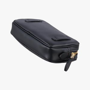 Pre-owned Miu Miu logo Black leather bum bag/waist bag | stylenewstar
